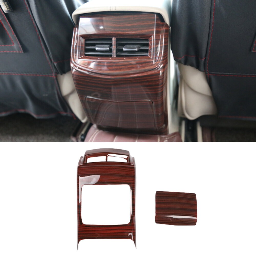 For Cadillac XTS 2013-17 Red Wood Grain Rear Air Outlet Protective Panel Trim 2P
