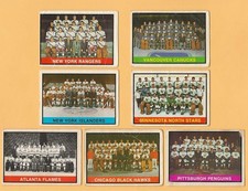 1974-75  *OPC*  NHL TEAM CHECKLIST  Set  (LOT 7 Cards)  6 Unmarked !!