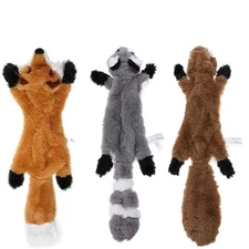 Plush Dog Toys Set - Squirrel, Raccoon, Fox - 18 Inch, 3 Packs - Stuffing , S...