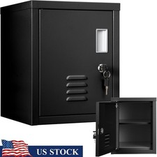 Lockable Storage Cabinet Metal Organizer Vertical Locker Ample Space Home Office