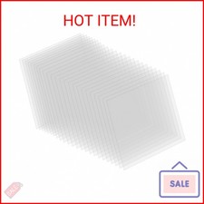 24 Pack 4 Mil Clear Mylar Stencil Sheets, 12" x 12" Blank Reusable Plastic Templ