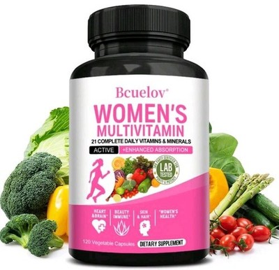 Bcuelov Women's Multivitamin Capsules, Beneficial For Brain, Heart,...