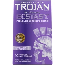 Trojan Condoms - Her Pleasure Ecstasy - 10 count