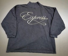 VTG Compagnie International Express Womens Sz L Black Embroidered Sweatshirt