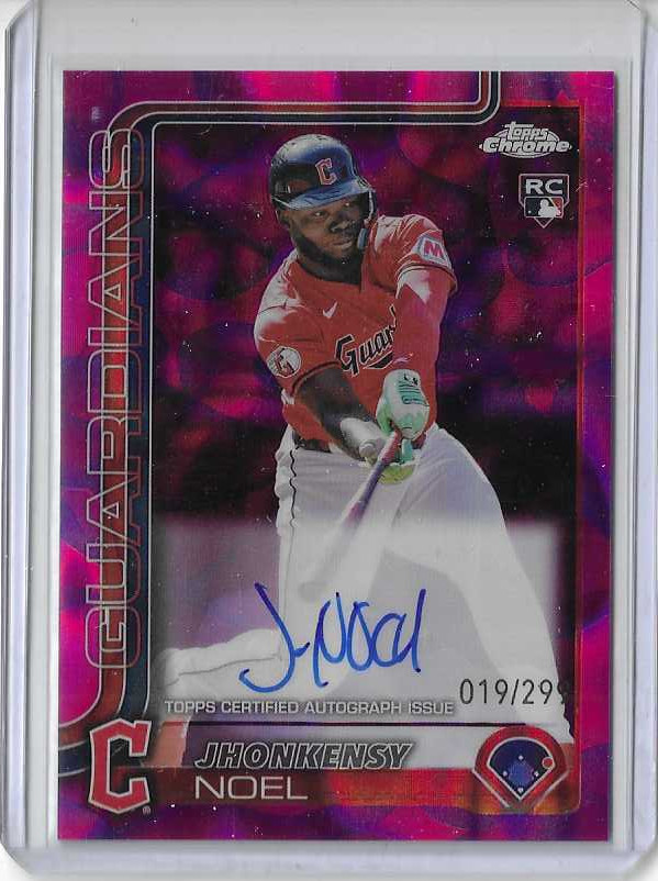 Jhonkensy Noel 2025 Topps Chrome Baseball Rookie Auto Purple Refractor 19/299