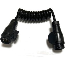Anhängerkabel 13 polig Verlängerungskabel Spiralkabel 2m Adapter