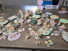 Precious Moments Resin Figurines Lot Pastel Children Animals
