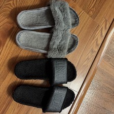 Victoria s Secret Pink Slides Sherpa Fur Size Medium 7/8