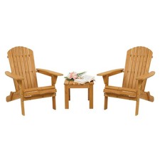 Set of 2 Adirondack Outdoor Patio Deck Wood L...
