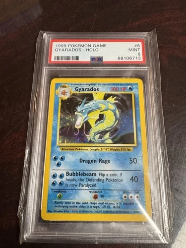 Pokémon Gyarados TCG Base Set Holo Rare Card 6/102 PSA 9