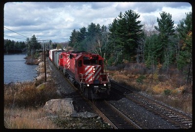 Original Rail Slide - CP Canadian Pacific 5655+ Bala ON 10-3-1993