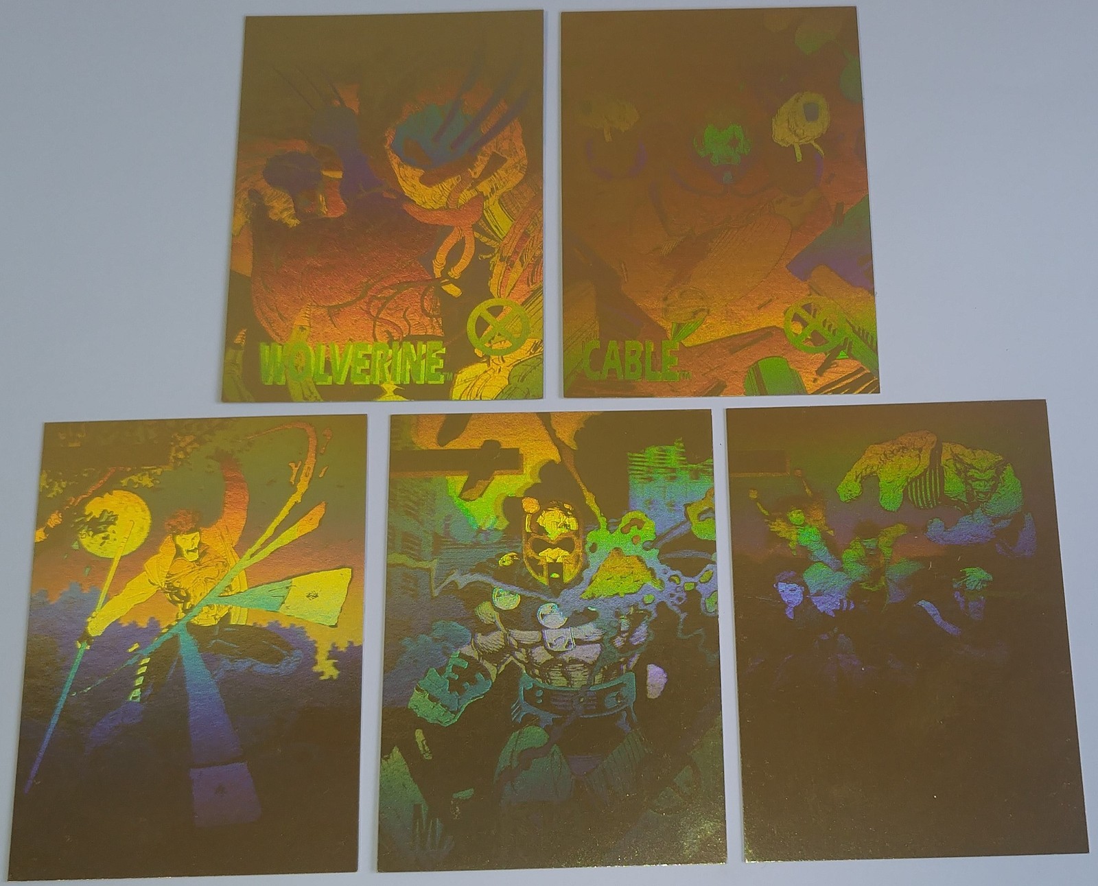 X-Men Series 1 1992 Impel Complete Set 5 Cards Hologram Insert XH1-XH5