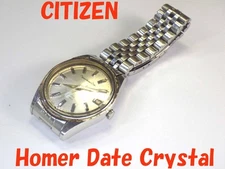 Balance OK CITIZEN Homer Date Crystal Mens Watch for Parts Repair Vintage /#43