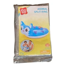 Play Day Animal Split Ring Inflatable Pool Float For Ages 3-6 With Repair Patch