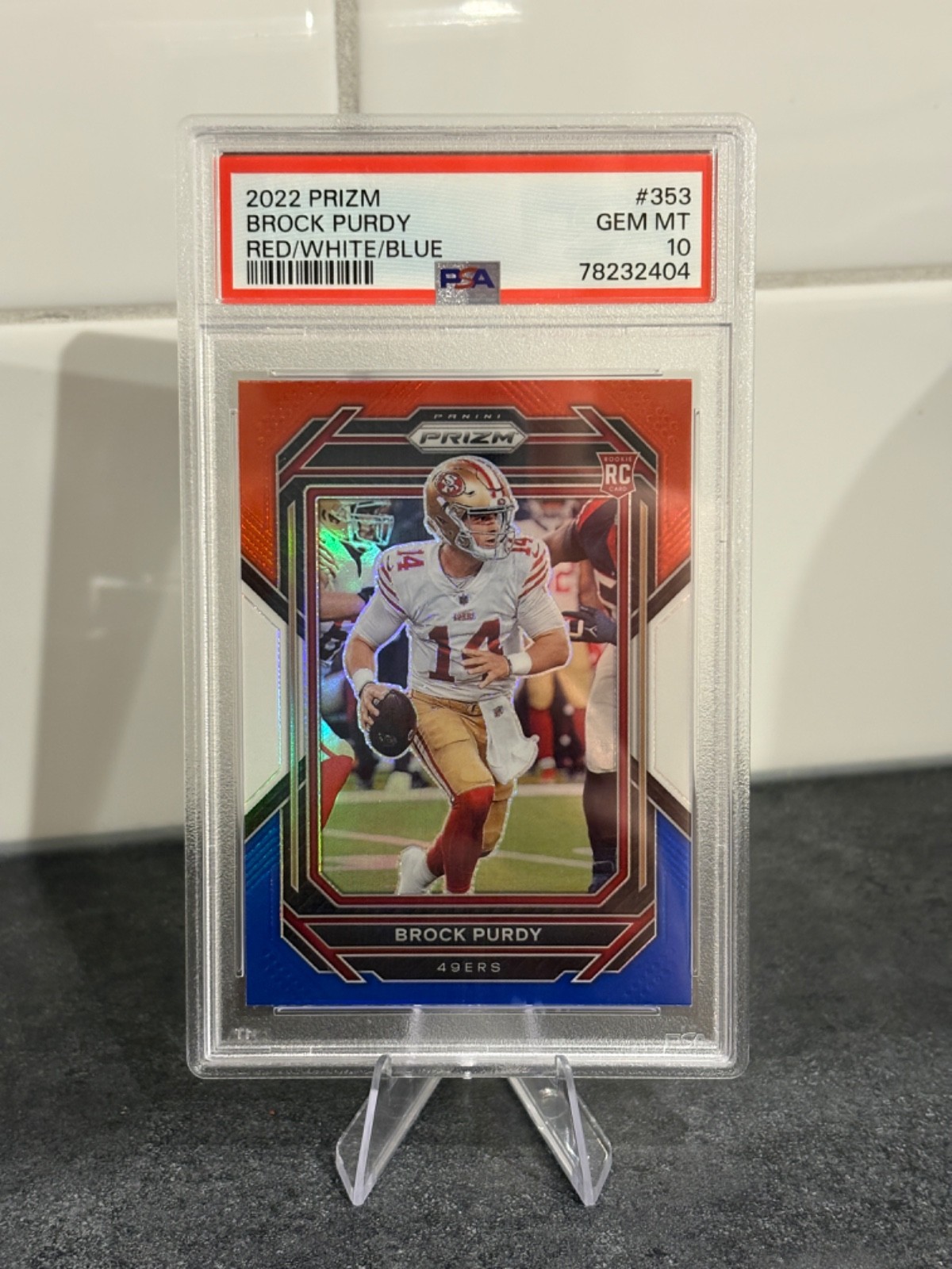 Brock Purdy Panini Prizm #353 Red/White/Blue