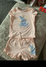 Disney Frozen Elsa Pink Girls 2pc Jersey Shorts Set 5-6 years TShirt & Shorts