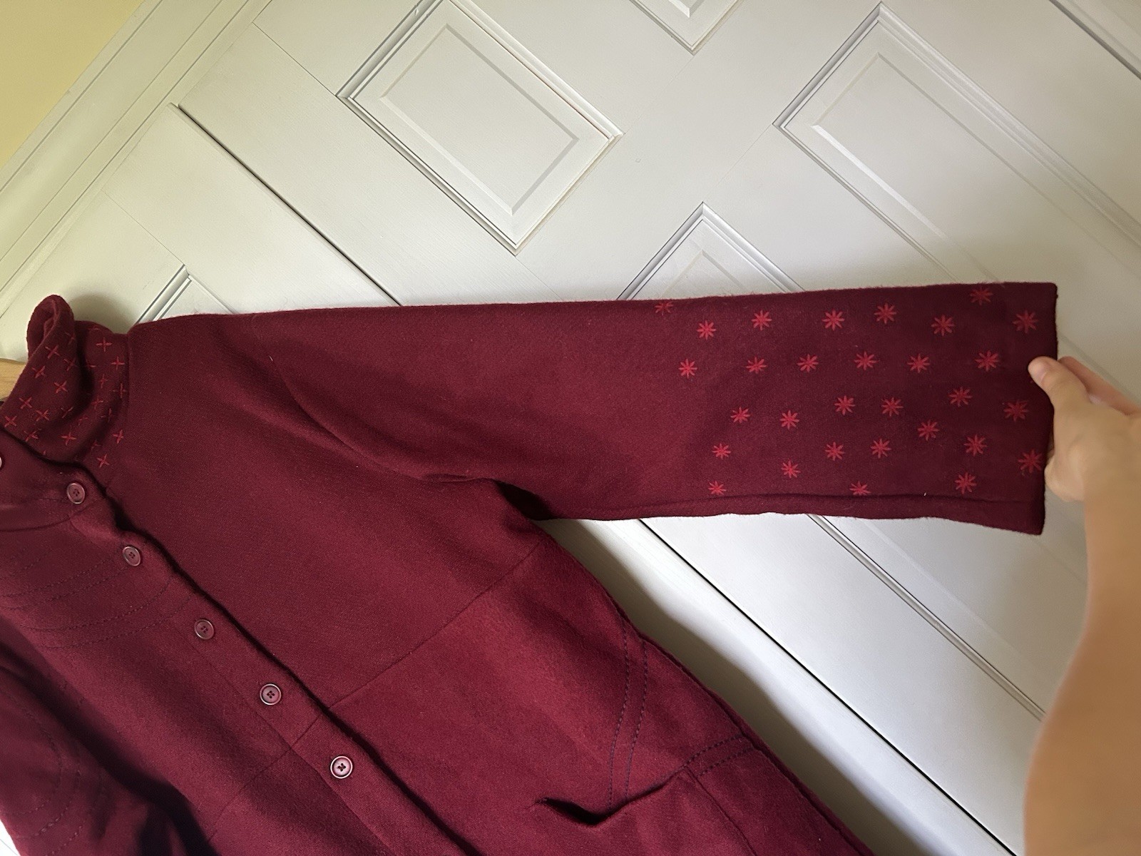 Gudrun Sjoden Wool Blend Embroidered Coat XL - image 5