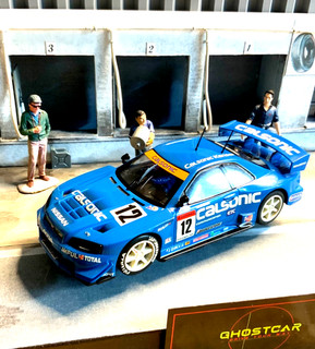 🟢⚠️ Scalextric Hornby C2638 Nissan Skyline GTR Calsonic #12 Impulz Slotcar 1:32