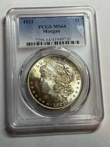 1921 P Morgan Silver Dollar $1 PCGS MS64 Nice Strike