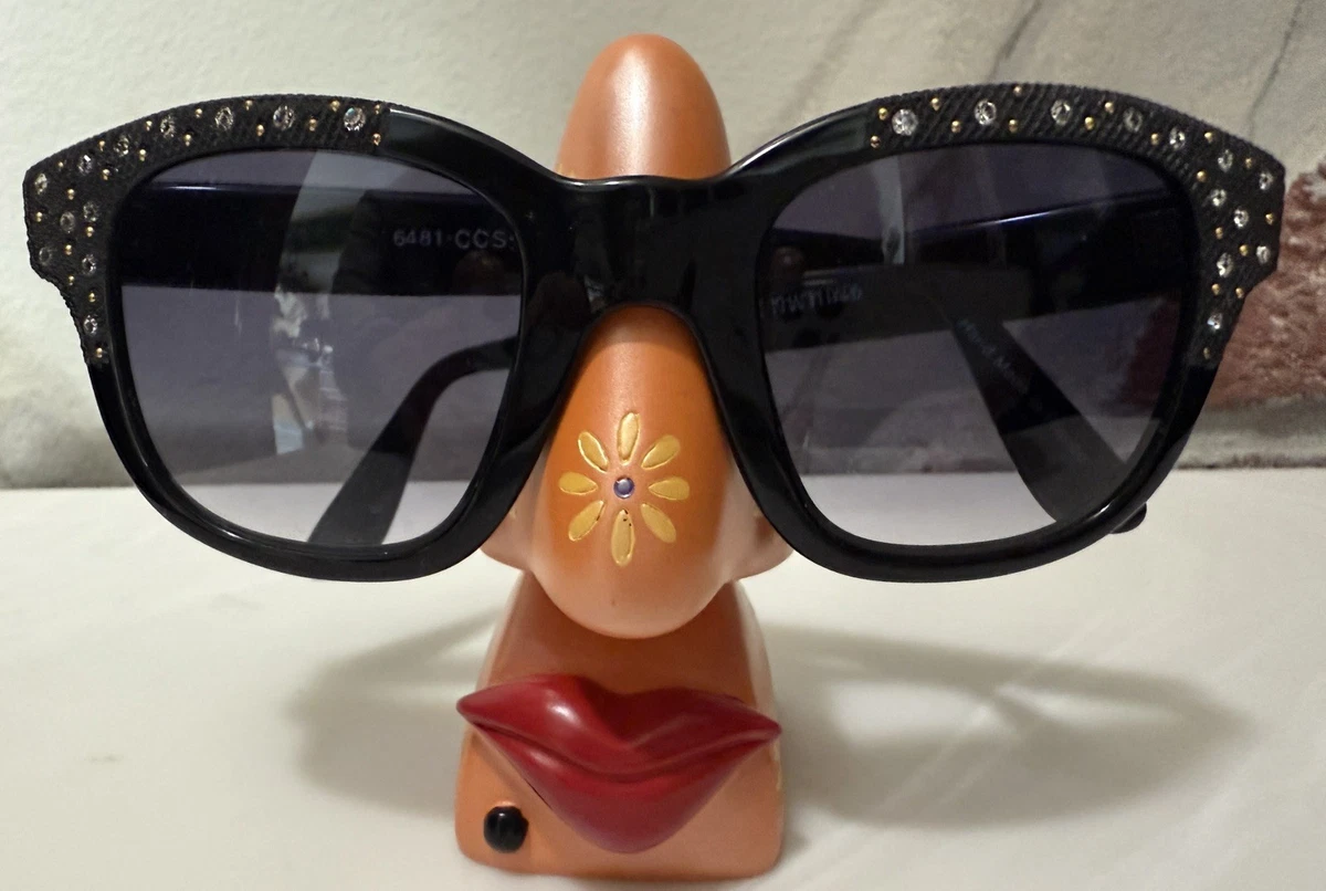Emmanuelle Khanh Sunglasses VTG Womens Black Rhinestone 10640 Frame France 80s Vintage Emmanuelle Khanh 10640 Sunglasses Have Arrived At  main image 3