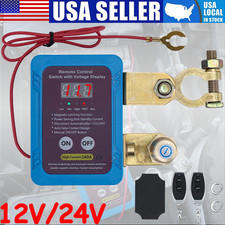 12V/24V Car Remote Battery Disconnect Kill Switch with LED Voltage Display 240A