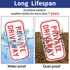  2 Pack Private Driveway Sign, .40 Rust Free Aluminum 12 X 6 Inches, UV Prot...