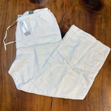 NEW Chico's Women's pants 3 XL Linen Rayon Beach Drawstring Lagenlook Wide II1