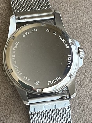 Fossil FS5948 Stainless Steel Mesh Watch Silver Dial Date 100M Quartz Fossil Men main image 4
