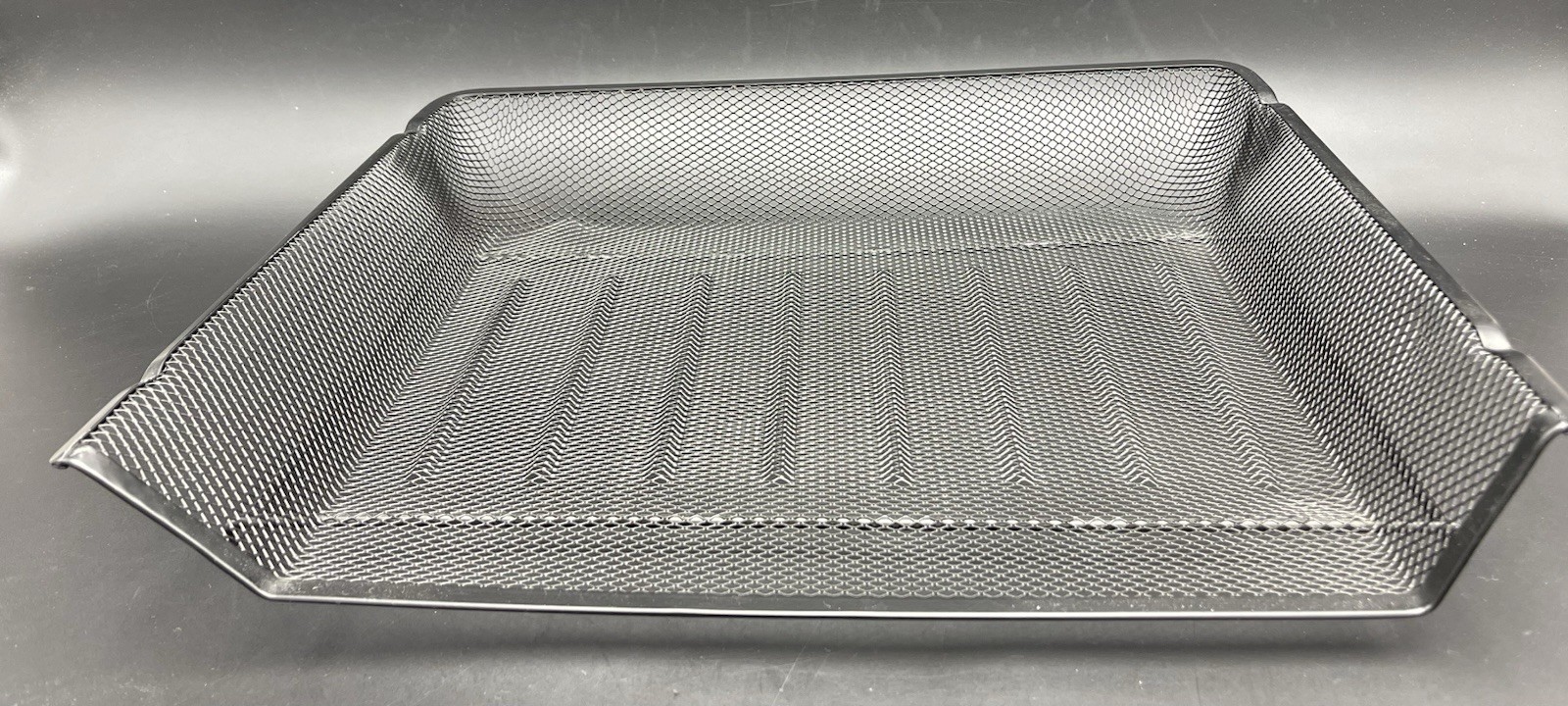 Stackable Paper Tray Desktop Organizer File Storage Black Metal Mesh 13x10x2.5