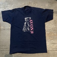 Vintage Avon 1988 Graphic Print Single Stitch T-shirt Sz Large made In USA 80s