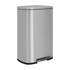 13 Gallon (50L) Stainless Steel Trash Can with Lid - Removable Inner Bucket