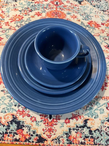 Fiestaware 4 Piece Place Setting - Mauve Blue Dinnerware Set