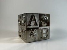 Silver Plated Alphabet And Animal Kids Coin Bank Vintage