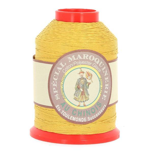 Fil maroquinerie polyester coton Jaune 0,52mm pour réparer et assembler