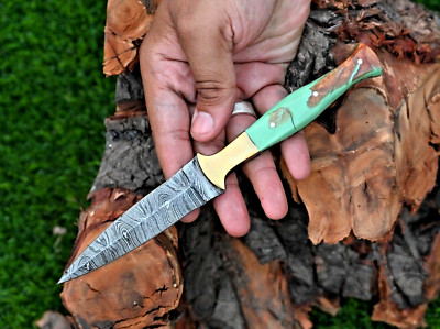 Custom Made Damascus Throwing Boot Knife Hunting /Hand Forged Damascus Steel 863