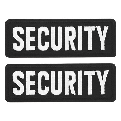 2pcs SECURITY Patch with Hook Loop SECURITY Embroidered Patches Fabric Black