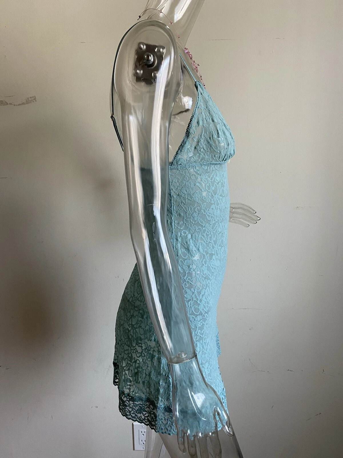 UNDERCOVER Victorias Secret Sea Foam abito verde pizzo babydoll fiocco slip 2009 vintage medio