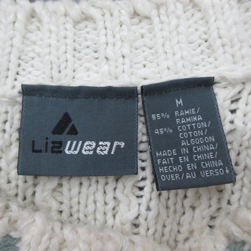 Suéter Pullover Floral Lizwear Vintage Cottagecore Para Mujer M Crema Abuela Años 90 Foto 2 de 4