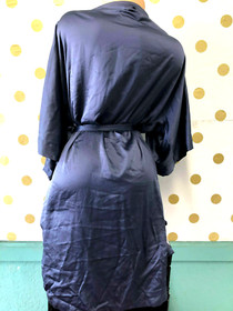 Victoria's Secret Very Sexy Long Satin Kimono Robe Navy Blue M/L NWT