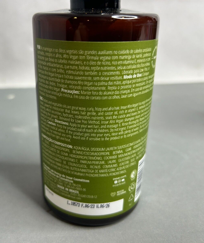 Champú y acondicionador afro vegano INOAR con aceite de ricino y manteca de karité - Imagen 4 de 7