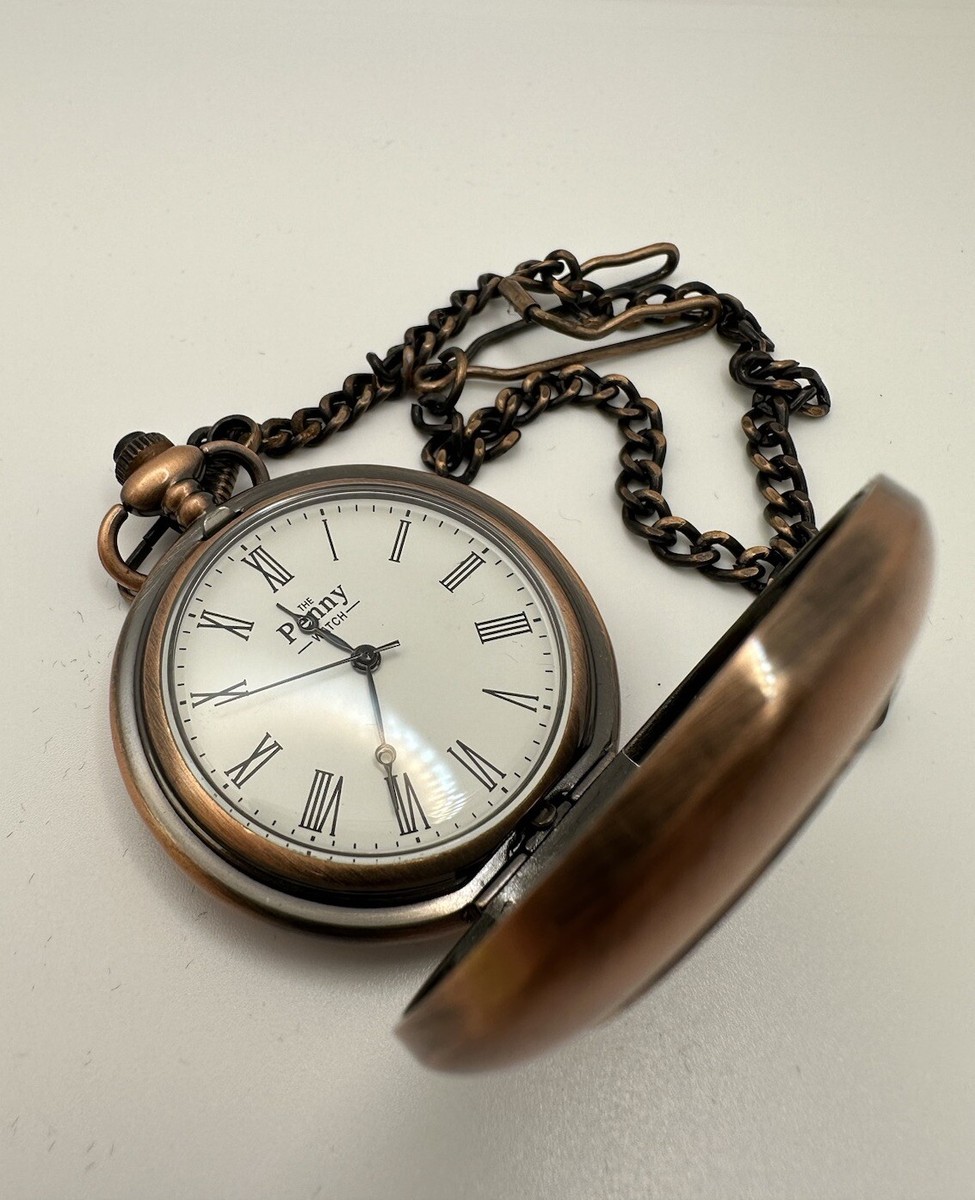 The Penny Pocket Watch - Original Penny coin, Vintage, Historic