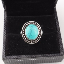 Blue Copper Turquoise Gemstone 925 Sterling Silver Handmade Jewelry Ring
