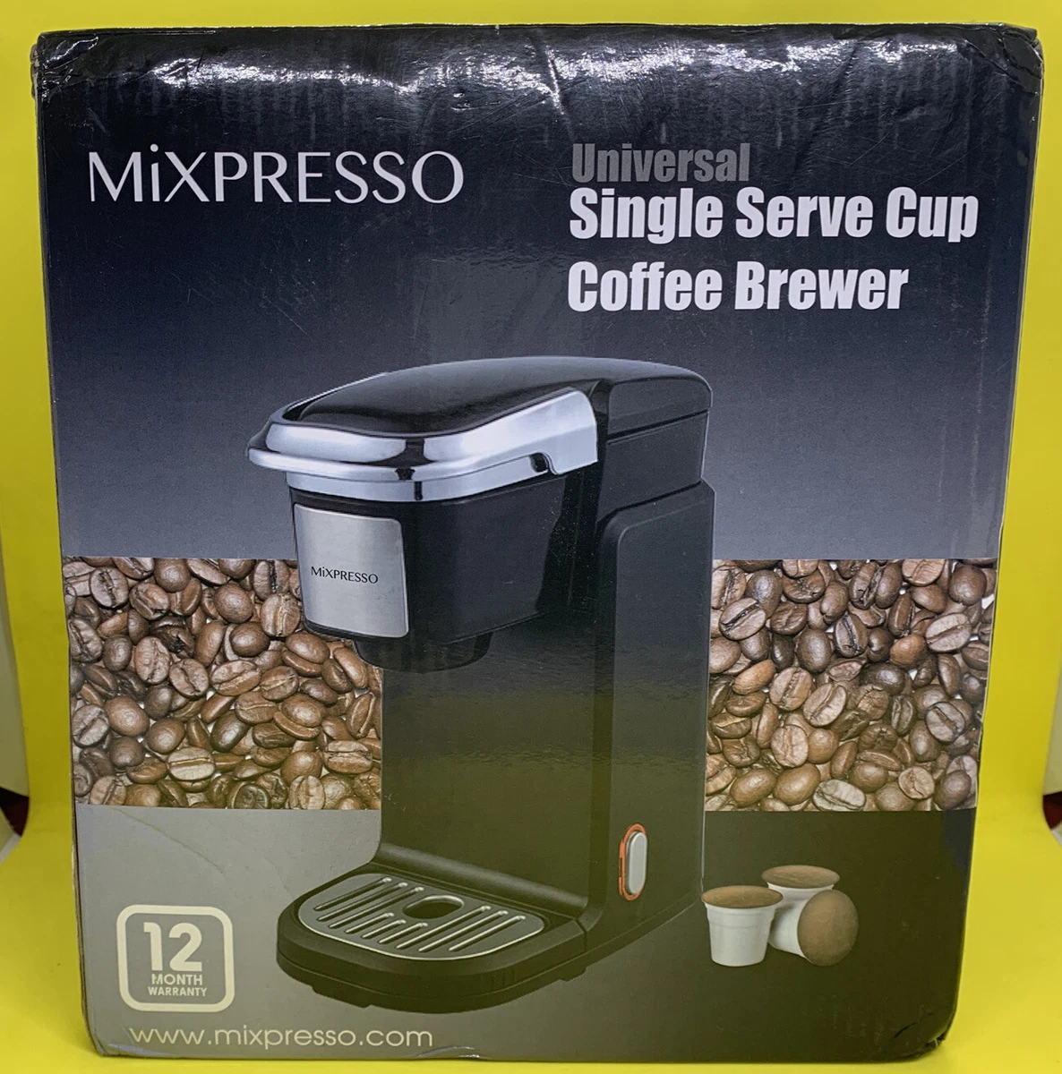 Mixpresso Single Serve 2 in 1 Coffee Brewer K-Cup Pods Compatible & Ground Coffee,Compact Coffee Maker Single Serve with 30 oz Detachable Reservoir, 5