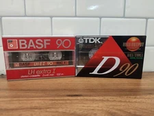 Lot Of 2 Blank Cassette Tapes 90 Minutes (1) BASF & (1) TDK