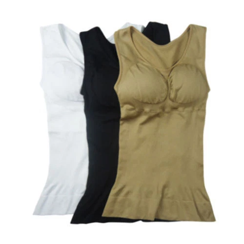 Sujetador modelador de cuerpo cami sin costuras para mujer Camisola ajustada con control de abdomen firme Foto 3 de 4