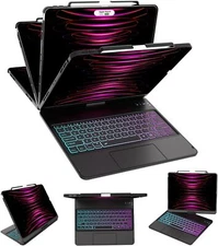For iPad Pro 12.9 inch 6th/5th/4th/3rd Gen Touchpad Rotate Keyboard Case Cover