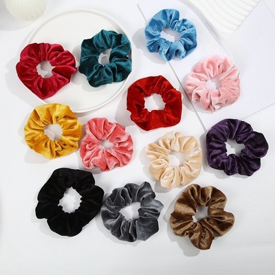 Satin-Haargummi Scrunchies Mit Polka-Dots – Übergroß, Weich & Bequem Für Dickes Langes Haar (Grau)
