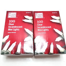 2PK Home Accents Holiday 100 Clear Incandescent Mini Lights New Free Shipping