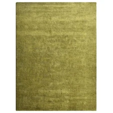 Eco-Friendly Hand Knotted Loom Silk Mix Area Rug Solid Green BBH Homes BBLSM111
