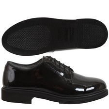 dlats men's military black leather oxford dress shoes